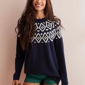 Aerie Navy Fair Isle Tunic Sweater